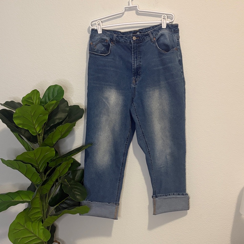 Frye Light Blue Denim Jeans high rise relaxed fit straight leg 14/32